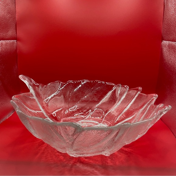 Vintage Blenko Clear Glass Cabbage Leaf Bowl l - Picture 3 of 11